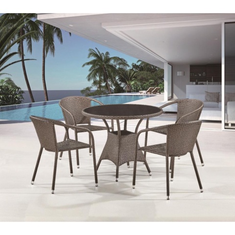 Комплект плетеной мебели T197ANS-W53/Y137C-W53 Brown 4Pcs